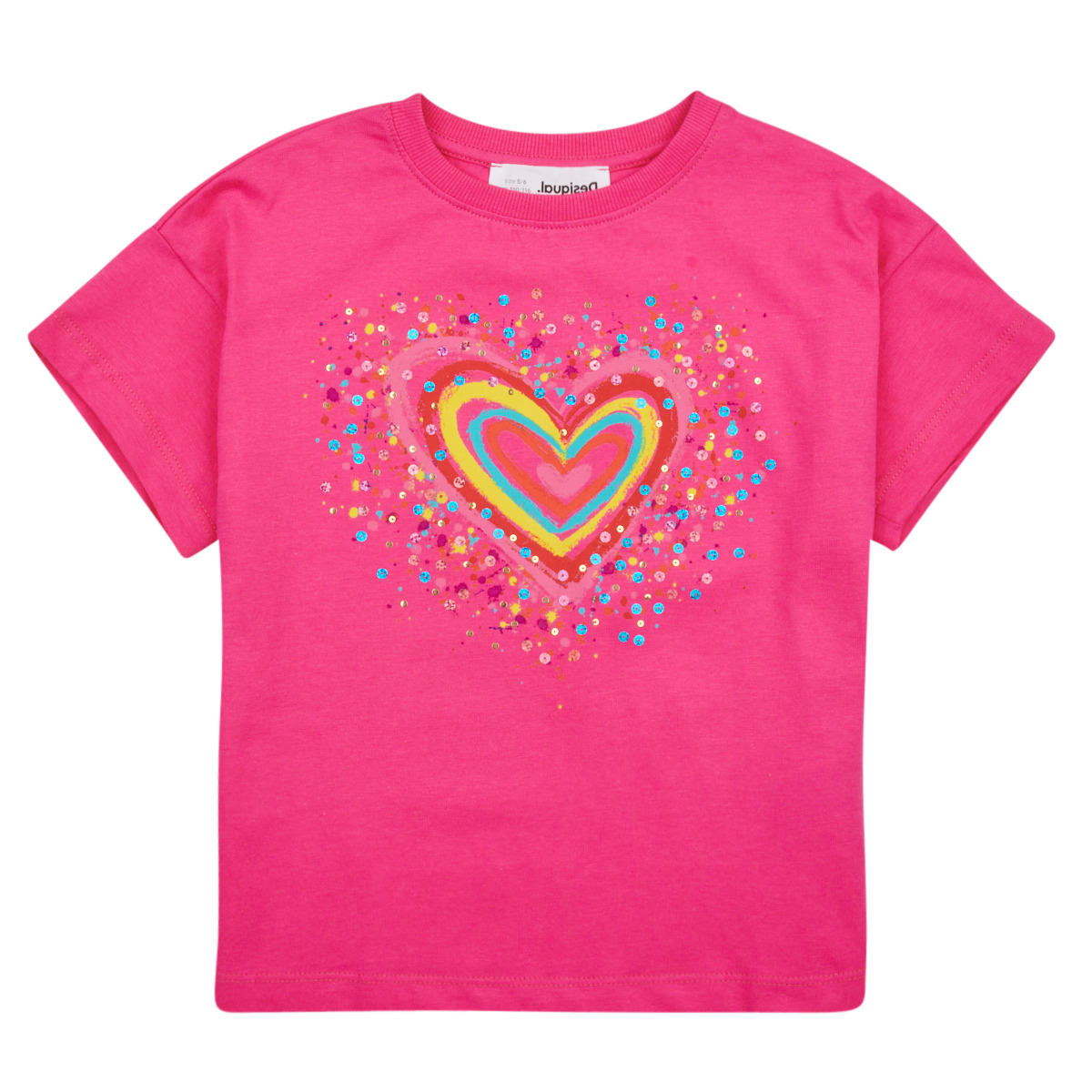 vaatteet Tytöt Lyhythihainen t-paita Desigual TS_HEART Vaaleanpunainen