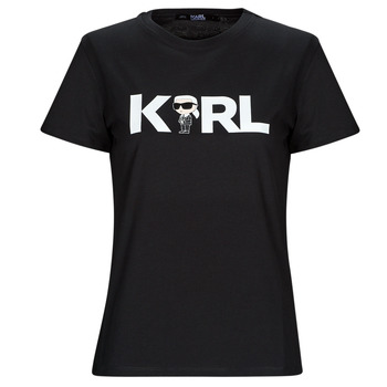 vaatteet Naiset Lyhythihainen t-paita Karl Lagerfeld IKONIK 2.0 KARL LOGO T-SHIRT Musta
