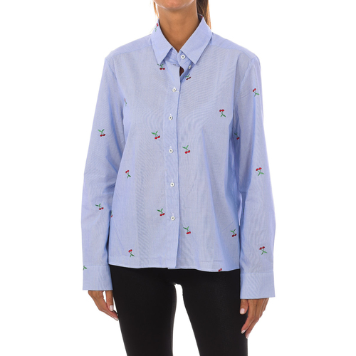 vaatteet Naiset T-paidat pitkillä hihoilla Van Laack 156092-730 Sininen