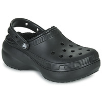 kengät Naiset Puukengät Crocs Classic Platform Lined Clog W Musta