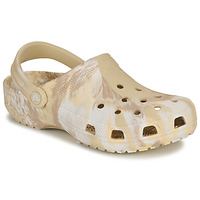 kengät Naiset Puukengät Crocs Classic Marbled Clog Beige / Valkoinen
