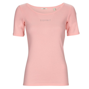 vaatteet Naiset Lyhythihainen t-paita Esprit tee Vaaleanpunainen