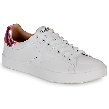 kengät Naiset Matalavartiset tennarit Only ONLSHILO-44 PU CLASSIC SNEAKER Valkoinen / Vaaleanpunainen