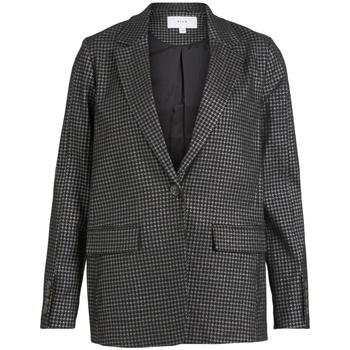 vaatteet Naiset Paksu takki Vila Coat Shine L/S - Black/Silver Musta