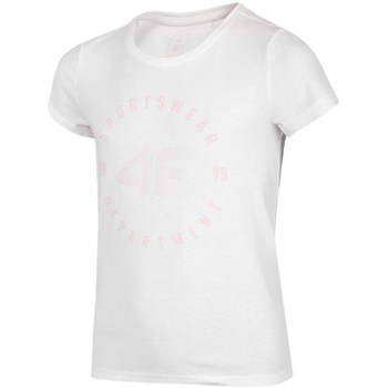 vaatteet Tytöt Lyhythihainen t-paita 4F JTSD003 Valkoinen