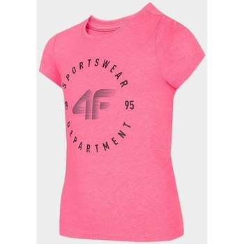 vaatteet Tytöt Lyhythihainen t-paita 4F JTSD003 Vaaleanpunainen