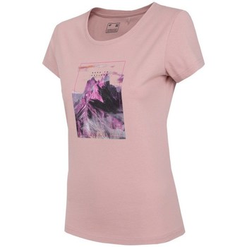 vaatteet Naiset Lyhythihainen t-paita 4F TSD060 Vaaleanpunainen