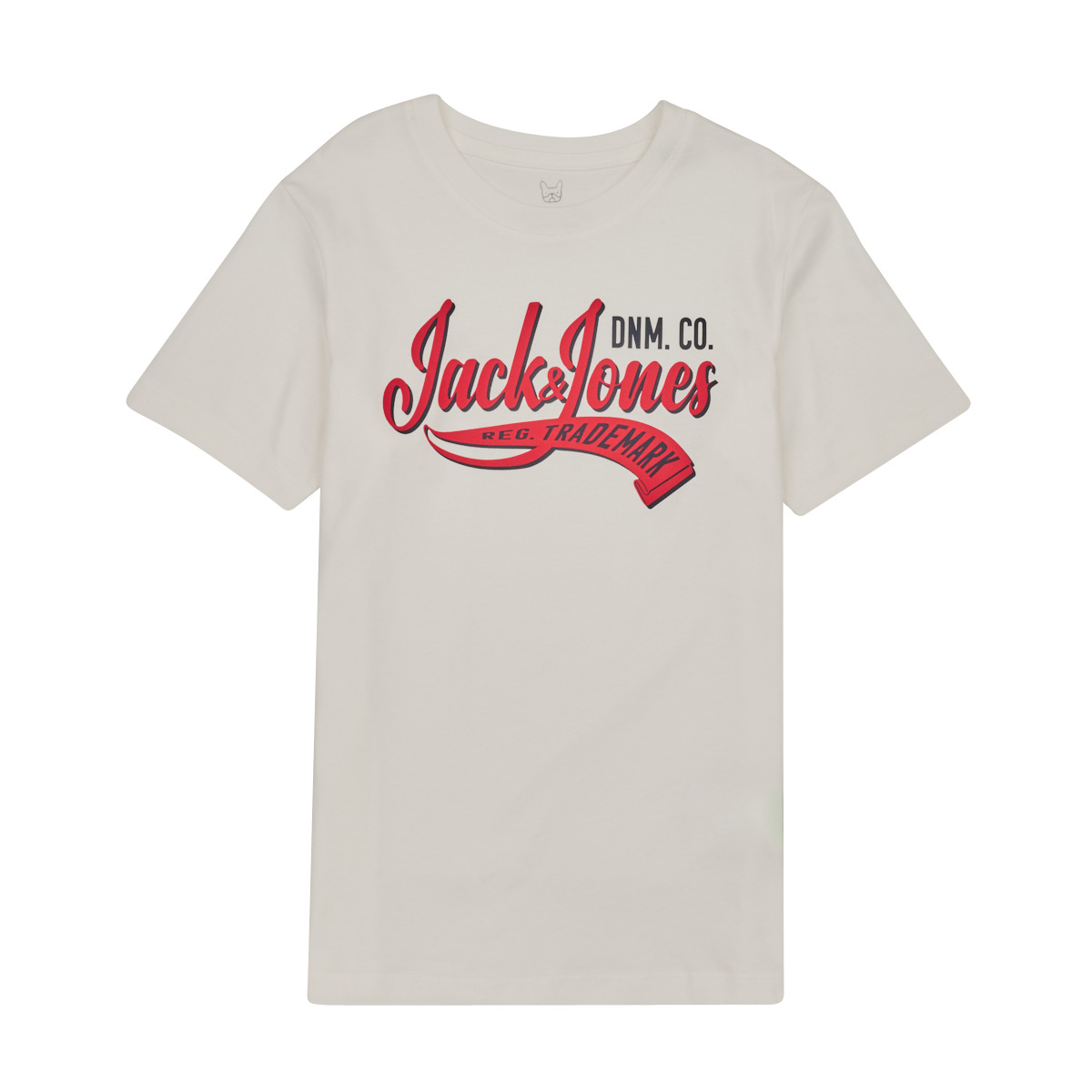 vaatteet Pojat Lyhythihainen t-paita Jack & Jones JJELOGO TEE SS NECK 2 COL JNR Valkoinen