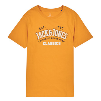 vaatteet Pojat Lyhythihainen t-paita Jack & Jones JJELOGO TEE SS NECK 2 COL JNR Keltainen