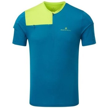 vaatteet Miehet Lyhythihainen t-paita Ronhill Mens Tech Ultra 12 Zip Tee Sininen