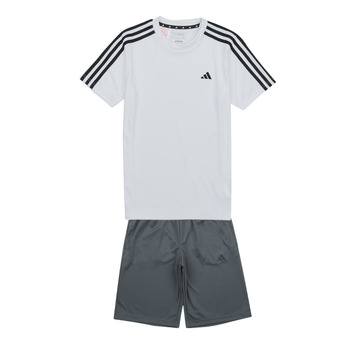vaatteet Lapset Verryttelypuvut Adidas Sportswear TR-ES 3S TSET Valkoinen