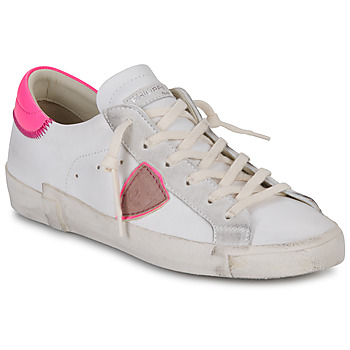kengät Naiset Matalavartiset tennarit Philippe Model PRSX LOW WOMAN Valkoinen / Vaaleanpunainen
