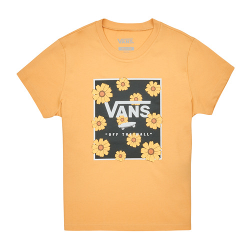 vaatteet Tytöt Lyhythihainen t-paita Vans SUNFLOWER ANIMAL BOX CREW Keltainen
