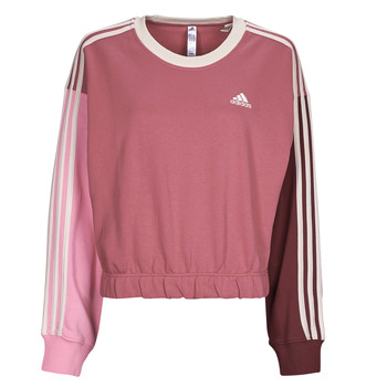 vaatteet Naiset Svetari Adidas Sportswear 3S CR SWT Viininpunainen / Vaaleanpunainen