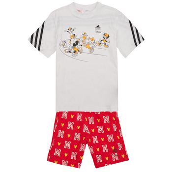 vaatteet Lapset pyjamat / yöpaidat Adidas Sportswear LK DY MM T SET Valkoinen / Punainen