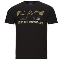 vaatteet Miehet Lyhythihainen t-paita Emporio Armani EA7 3RPT07-PJLBZ Musta / Kulta