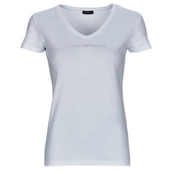vaatteet Naiset Lyhythihainen t-paita Emporio Armani T-SHIRT V NECK Valkoinen