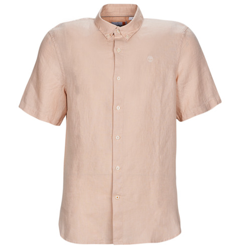 vaatteet Miehet Lyhythihainen paitapusero Timberland SS Mill River Linen Shirt Slim Vaaleanpunainen