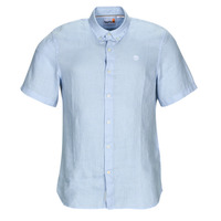 vaatteet Miehet Lyhythihainen paitapusero Timberland SS Mill River Linen Shirt Slim Sininen / Taivaansininen