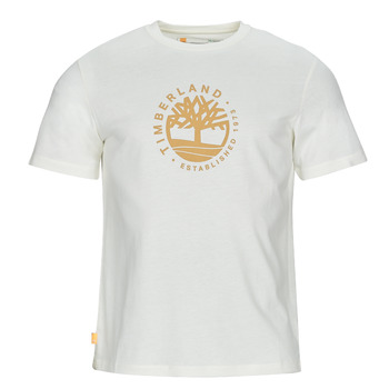 vaatteet Miehet Lyhythihainen t-paita Timberland SS Refibra Logo Graphic Tee Regular Valkoinen
