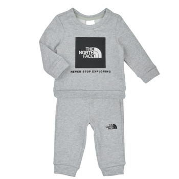 vaatteet Lapset Verryttelypuvut The North Face Baby Cotton Fleece Set Harmaa / Musta