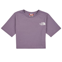 vaatteet Tytöt Lyhythihainen t-paita The North Face Girls S/S Crop Simple Dome Tee Violetti