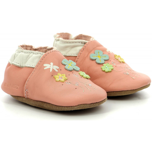 kengät Tytöt Vauvan tossut Robeez Spring Time Vaaleanpunainen