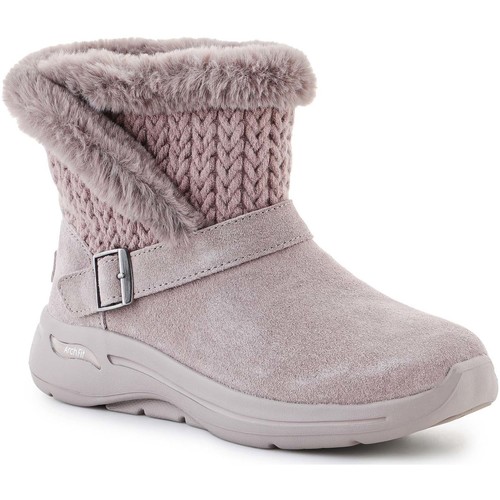 kengät Naiset Bootsit Skechers Go Walk Arch Fit Boot True Embrace 144422-DKTP Vaaleanpunainen