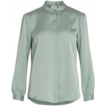 vaatteet Naiset Topit / Puserot Vila Shirt Ellette Satin L/S - Green/Milieu Vihreä