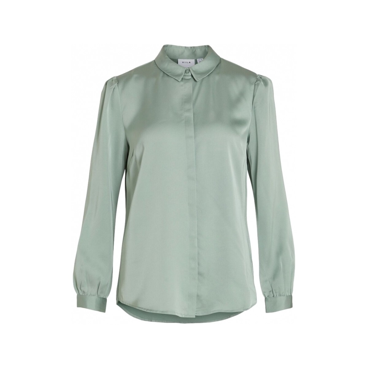 vaatteet Naiset Topit / Puserot Vila Shirt Ellette Satin L/S - Green/Milieu Vihreä