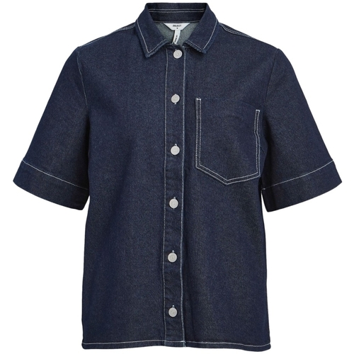 vaatteet Naiset Topit / Puserot Object Shirt Gemme - Dark Blue Denim Sininen