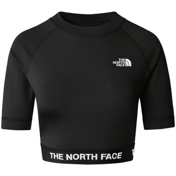vaatteet Naiset Lyhythihainen t-paita The North Face Crop LS Musta