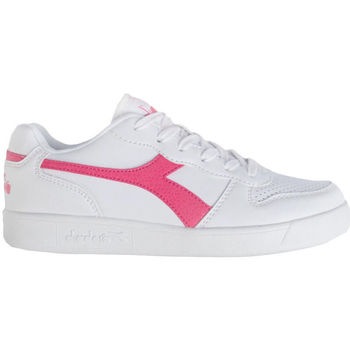 kengät Lapset Tennarit Diadora 101.175781 01 C2322 White/Hot pink Vaaleanpunainen
