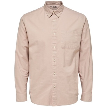 vaatteet Miehet Pitkähihainen paitapusero Selected Noos Regrick Oxford Shirt - Shadow Gray Vaaleanpunainen