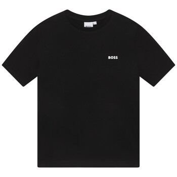 vaatteet Pojat Lyhythihainen t-paita BOSS  Musta