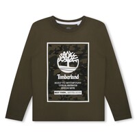 vaatteet Pojat T-paidat pitkillä hihoilla Timberland T25U27-655-J Khaki