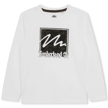 vaatteet Pojat Lyhythihainen t-paita Timberland T25U35-10P-C Valkoinen