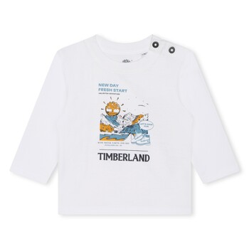 vaatteet Pojat Lyhythihainen t-paita Timberland T60005-10P-B Valkoinen