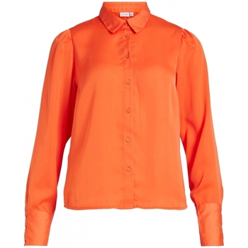 vaatteet Naiset Topit / Puserot Vila Shirt Renny L/S - Tigerlilly Oranssi