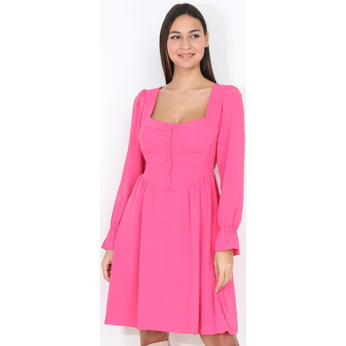 vaatteet Naiset Mekot La Modeuse 65384_P151057 Vaaleanpunainen