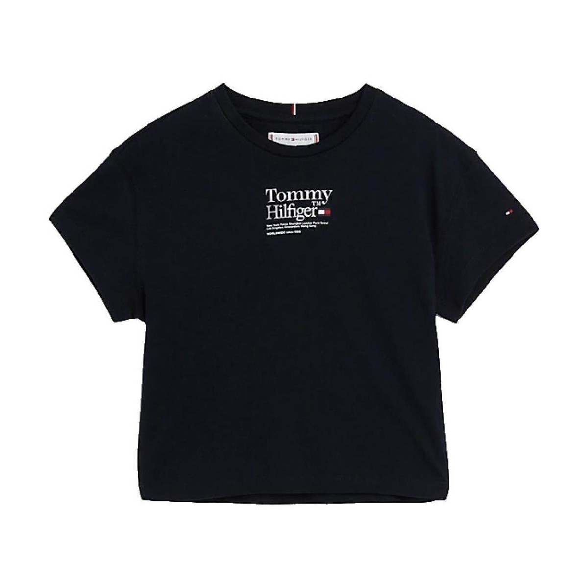 vaatteet Tytöt Lyhythihainen t-paita Tommy Hilfiger  Sininen
