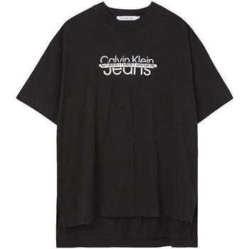 vaatteet Naiset Lyhythihainen t-paita Calvin Klein Jeans  Musta