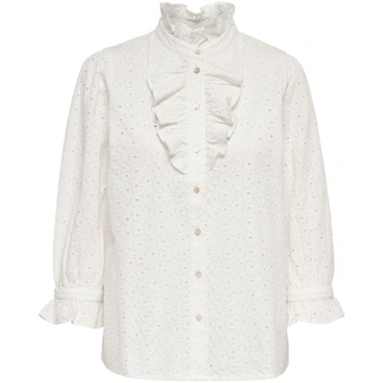 vaatteet Naiset Topit / Puserot La Strada Camisa Neela Broderie - Star White Valkoinen