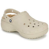 kengät Naiset Puukengät Crocs Classic Platform Lined Clog W Beige