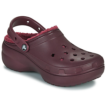 kengät Naiset Puukengät Crocs Classic Platform Lined Clog W Viininpunainen