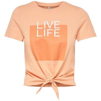 vaatteet Naiset Lyhythihainen t-paita Only CAMISETA  ONLSILLY 15228532 Oranssi