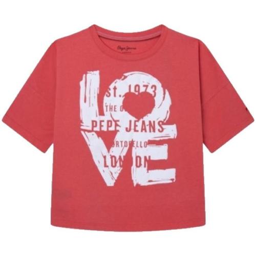 vaatteet Tytöt Lyhythihainen t-paita Pepe jeans  Punainen