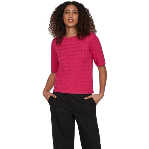 vaatteet Naiset Neulepusero Vila Noos Knit Chao 2/4 - Pink Yarrow Vaaleanpunainen