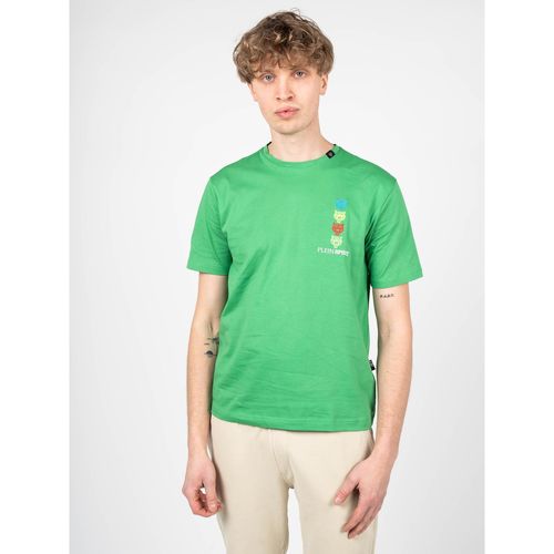 vaatteet Miehet Lyhythihainen t-paita Philipp Plein Sport TIPS1135 Vihreä