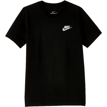 vaatteet Pojat Lyhythihainen t-paita Nike CAMISETA NEGRA NIO  SPORTSWEAR AR5254 Musta